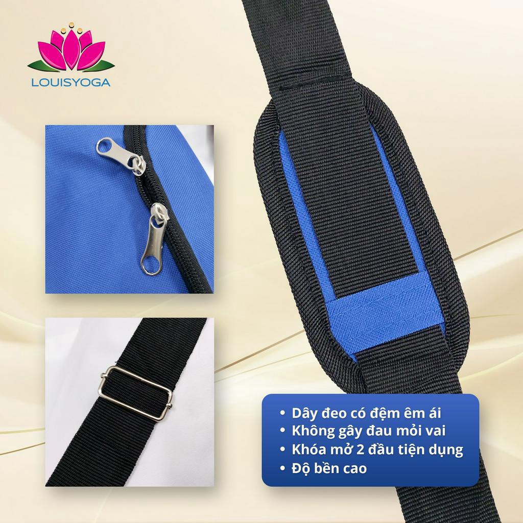 Túi đựng thảm tập Yoga TPE 8mm khóa mở hai đầu có bản đeo Louisyoga