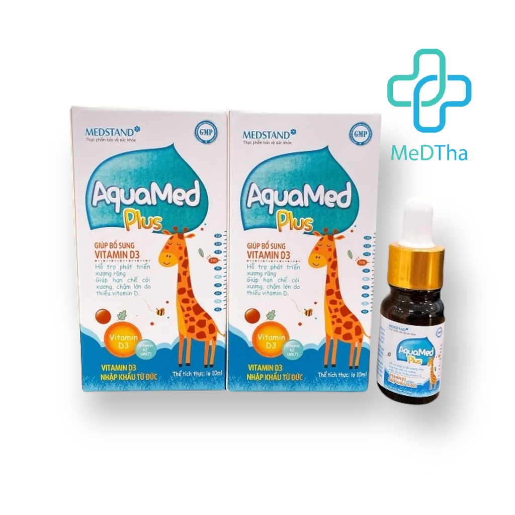 AquaMed Plus - Bổ Sung Vitamin D3 Cho Trẻ, Phát Triển Xương Răng, Hạn Chế Còi Xương, Chậm Lớn (Lọ 10ml) [Chính Hãng]