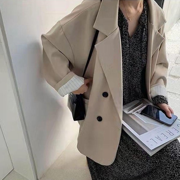 Áo Khoác Blazer Màu Cà Phê Thời Trang Xuân Thu  Kiểu Mới Chất Lượng Cao