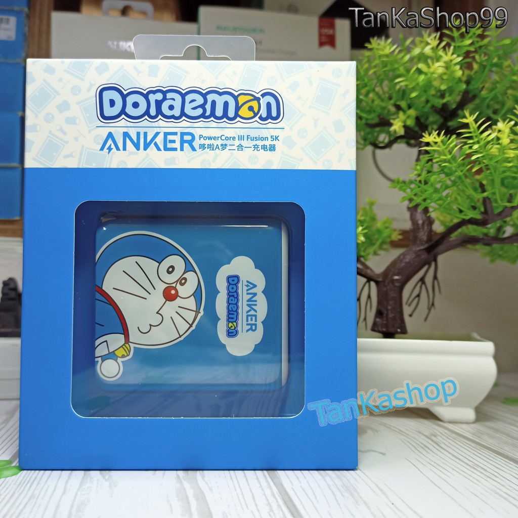 Củ Sạc Kiêm Pin Dự Phòng Anker x Doraemon 5.000mAh -A1624 Sạc Nhanh IQ3 PD 18w + QC3.0 cho iphone và Androi Fusion