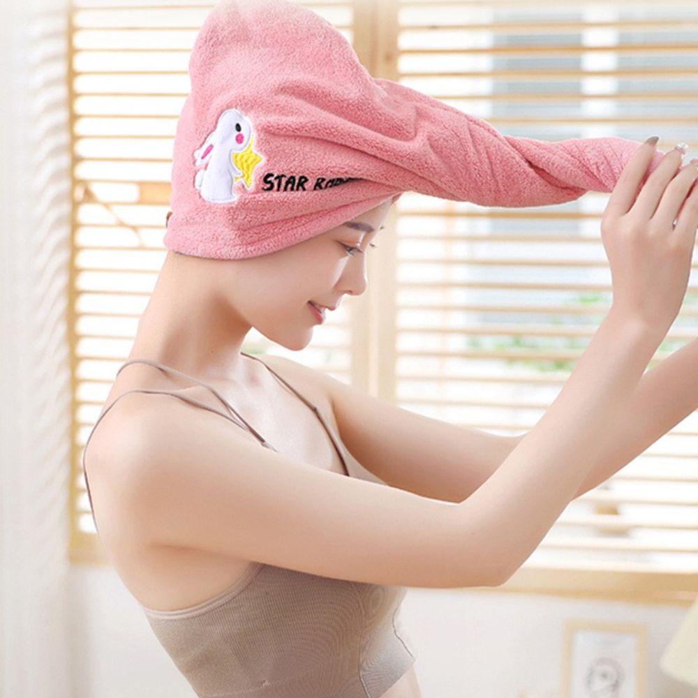 Mũ Trùm Đầu Làm Khô Tóc Thấm Hút Tốt Nhanh Khô Kiểu Hoạt Hình Dễ Thương Tiện Dụng Cho Nhà Tắm