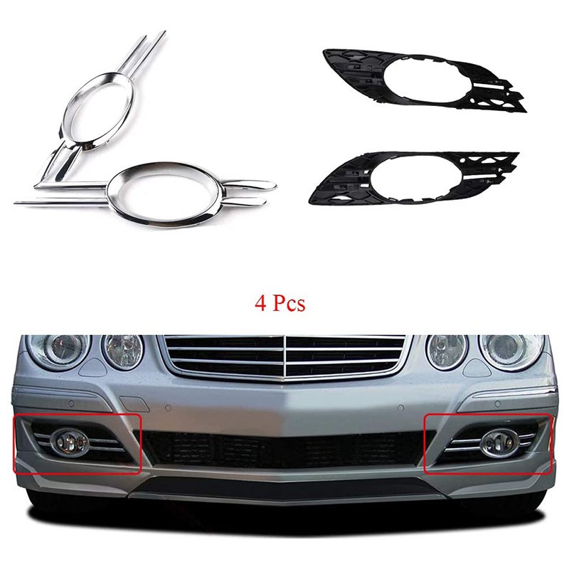 Bộ Viền Bọc Đèn Sương Mù Phía Trước Bằng Chrome Cho Mercedes-Benz E-Class W211 07-09 A2118851174 A2118851274