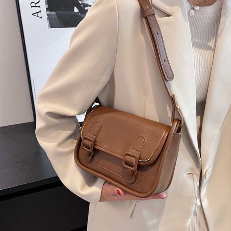 Túi Xách Da Pu Màu Tương Phản Phong Cách Preppy Cổ Điển Cho Nữ