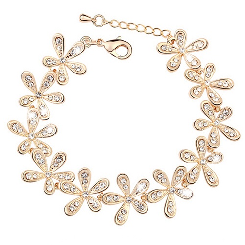 Vòng tay hình hoa đính kim cương kiểu dáng thời trang cho nữ