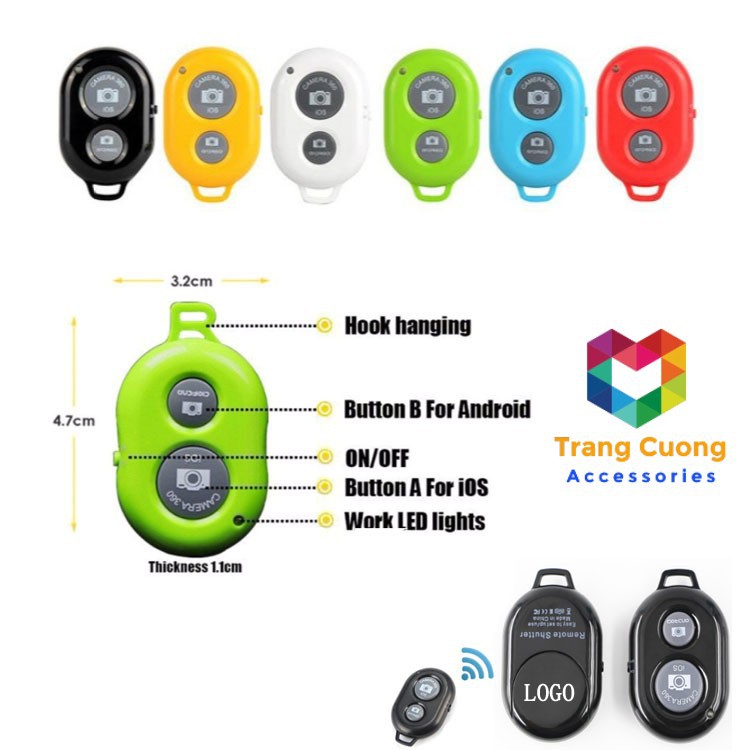 [Mã ELORDER5 giảm 10k đơn 20k] [FREESHIP] Remote Bluetooth Điều Khiển Chụp Hình Selfie Từ Xa