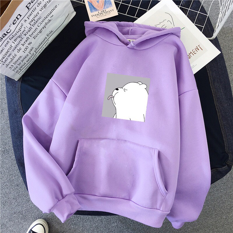 Áo Hoodie From Rộng Unisex Hoạt Hình Gấu Má Phính Lêu Lêu Cute , Vải Nỉ Mềm Mại Phong Cách HOT TREND BB HOODIE