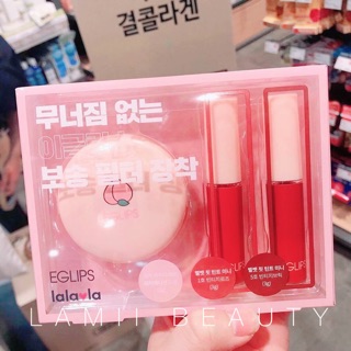 Set phấn phủ đào EGLIPS hey peach kèm 2 son kem