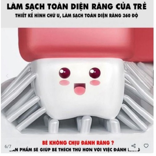 Bàn chải đánh răng cho bé chữ u chất liệu Silicon chịu được lực cắn, cho bé từ 2 tuổi - 6 tuổi