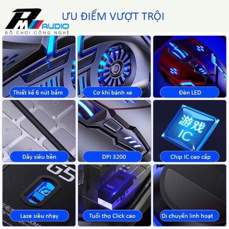 Bàn Phím Máy Tính LED RGB Xuyên Chữ YINDIAO V2 Có Dây / Có Kê Tay Đèn LED RGB Chống Nước Bảo Hành 1 Đổi 1-BMVAUDIO
