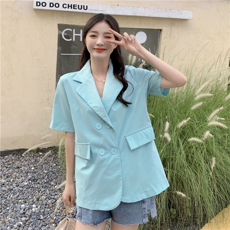 Áo khoác Blazer UNDERCOOL 1 lớp ngắn tay form rộng xinh xắn