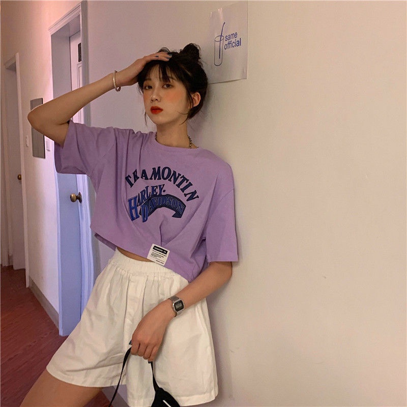 Áo Thun Tay Ngắn Cổ Tròn In Họa Tiết Đơn Giản Thời Trang Cho Nữ áo phông nữ  JL-TX-42