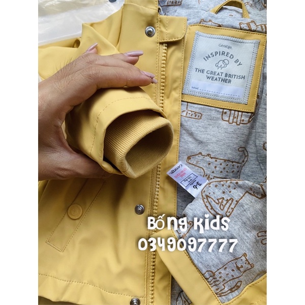 Áo Khoác RainCoat Bé Trai Hổ Vàng Grg