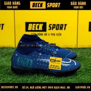 Giày Bóng Đá Mercurial Dream Speed SuperFly 13 Elite Xanh Than Vạch Chuối Cao Cổ TF