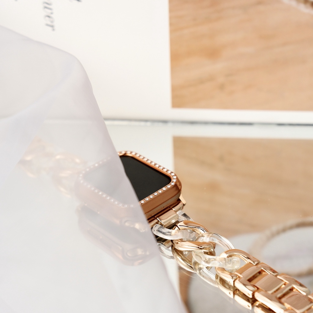 Combo dây thép đính đá cho Apple Watch siêu sang trọng đủ size 38/40mm 42/44mm