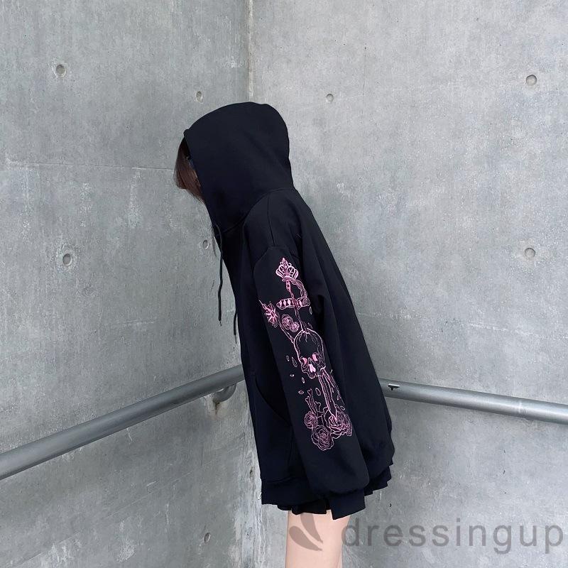 Áo Thun Nữ Tay Dài In Hình Đầu Lâu Cá Tính