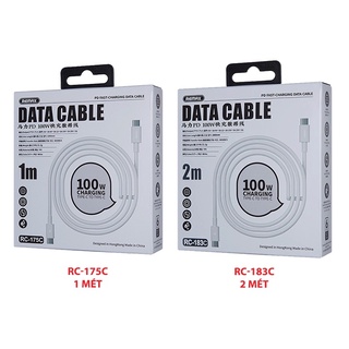 Cáp sạc nhanh remax rc-175c rc-183c cổng type c ra type c max 100w