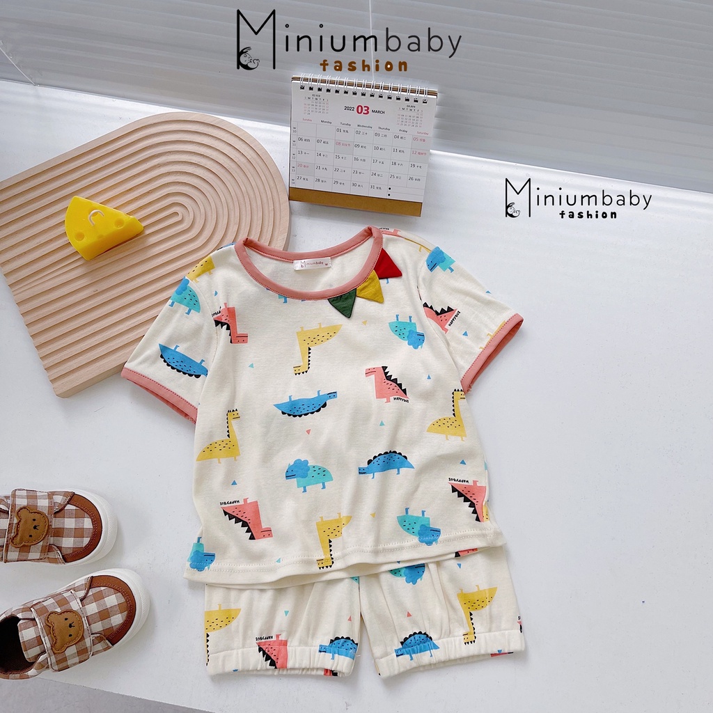 Áo ba lỗ màu hè xanh mát, chất liệu cotton cùng họa tiết đáng yêu, miniumbabyfashion A1604