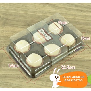 Hộp nhựa 6 bánh 50g khay to 