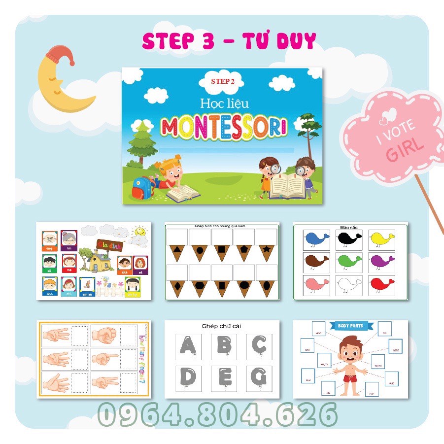 Đồ chơi giáo dục sớm giáo cụ montessori phát triển trí não cho trẻ sơ sinh kích thích thị giác bóc dán cho bé yêu 3045