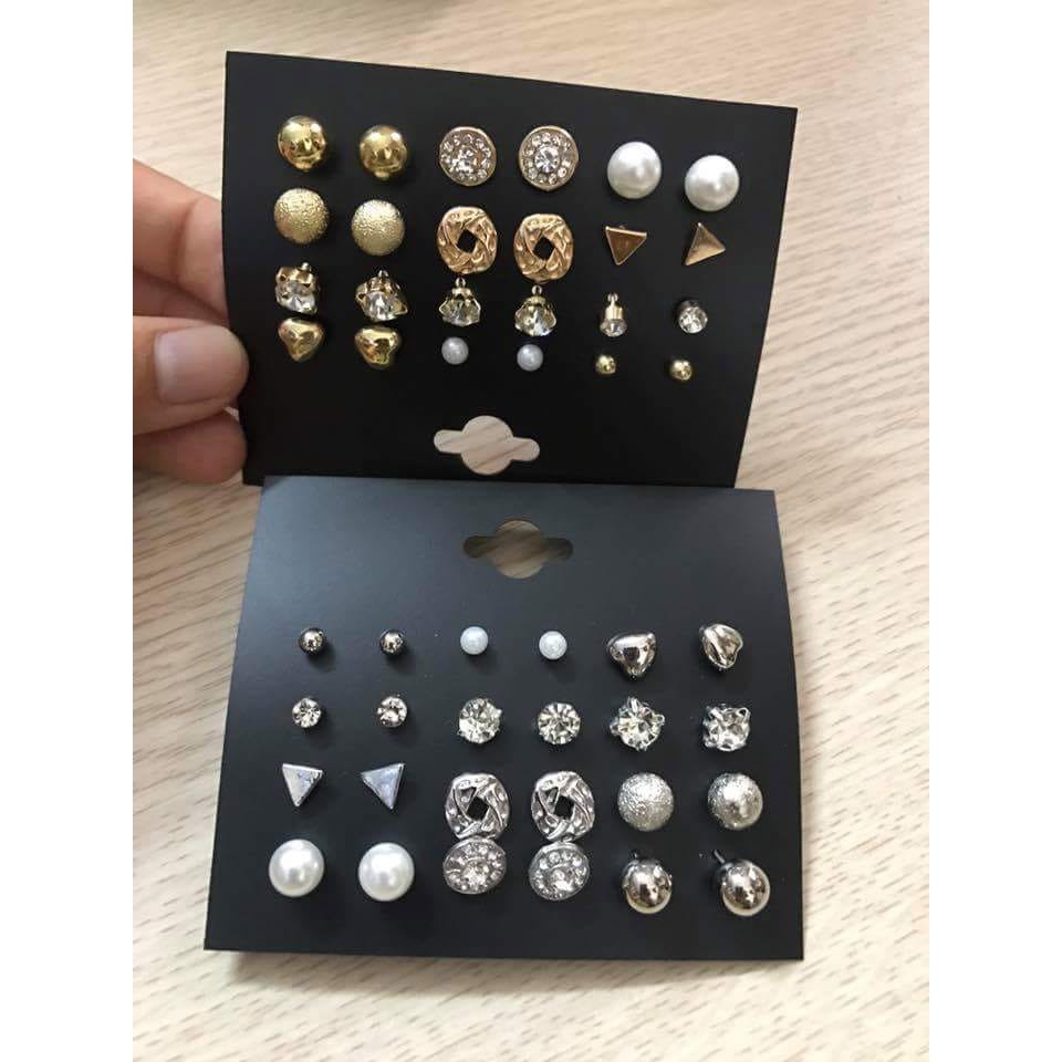Set 12 đôi bông tai