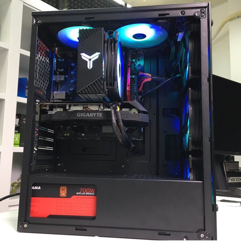 Vỏ Case Máy Tính Gaming Start - GA - 3 Fan Hỗ Trợ Tản Nhiệt CPU 160mm 2 Mặt Kính Cường Lực