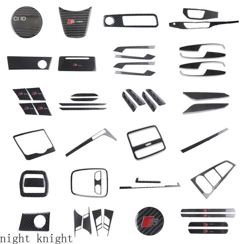 Bộ khung viền trang trí vô lăng xe hơi Audi A4 bằng sợi carbon