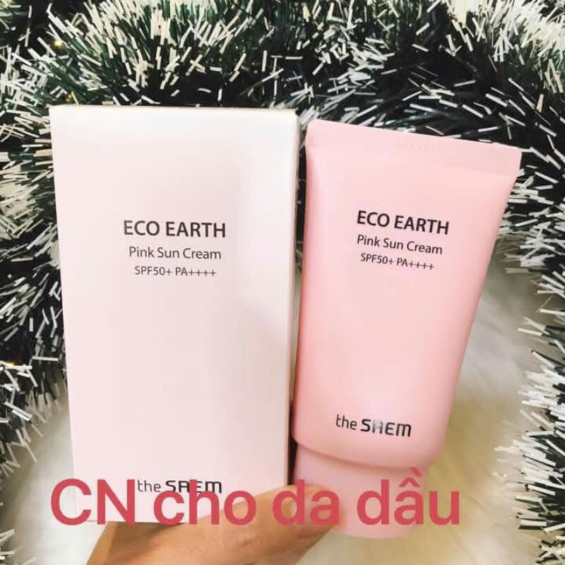 Kem Chống Nắng The saem Eco Earth Power Pink Sun Cream SPF 50 / PA++++