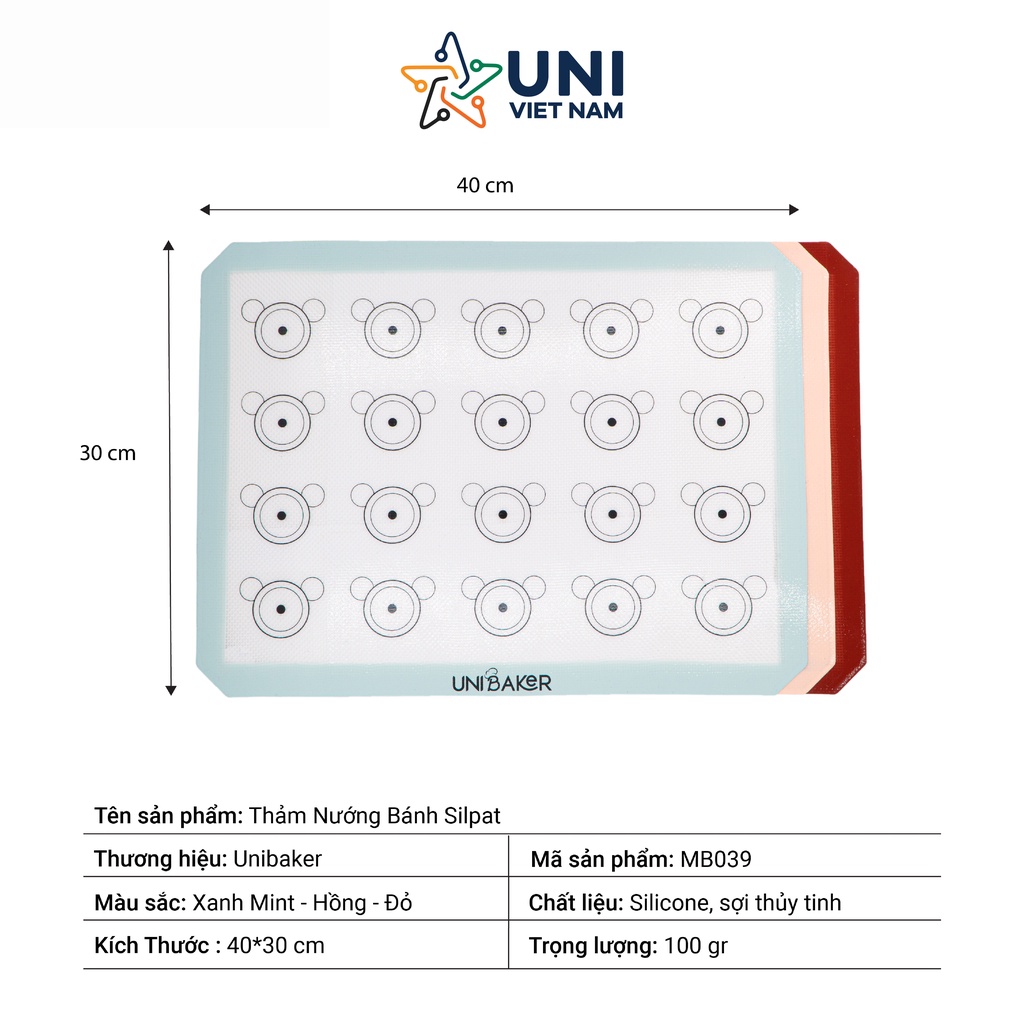 Thảm nướng bánh Silpat Unibaker MB039