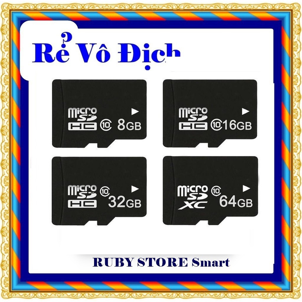 Thẻ nhớ MicroSD HC 4G,8G,16G,32G Class 10 tốc độ cao (có Hộp) Bảo Hành 1 năm
