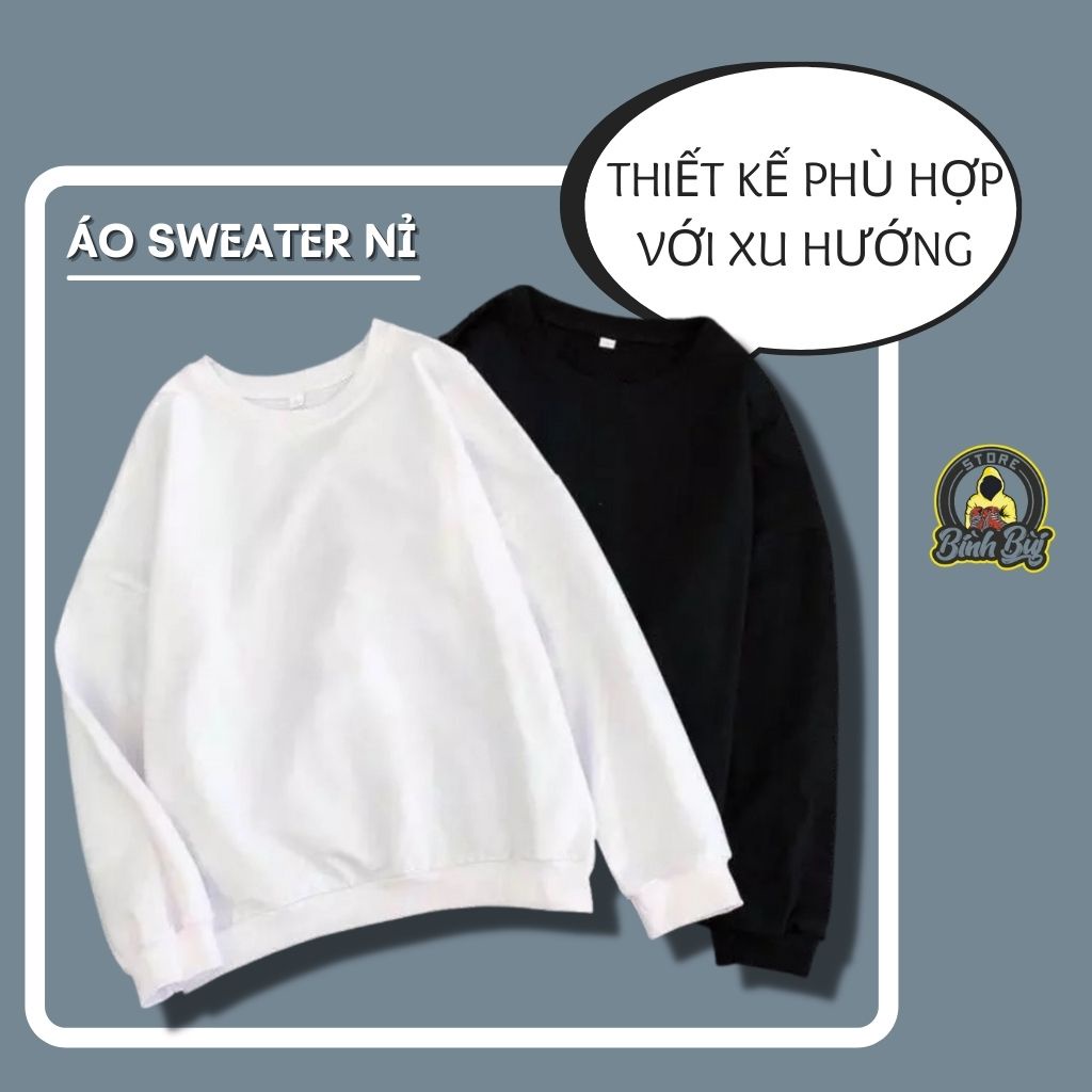  Áo Sweater Nỉ Nam Nữ Form Rộng Phong Cách Ulzzang Bình Bùi Store | BigBuy360 - bigbuy360.vn