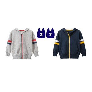 Áo khoác thu đông bé trai 27Kids, 100% cotton, vải da cá ấm áp, thoải mái khi vận động, hàng xuất Âu Mỹ