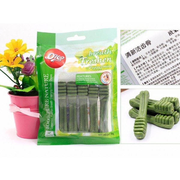 Xương Gặm Sạch Răng Vị Bò Sữa Bạc Hà Cho Chó Org Gói 90g