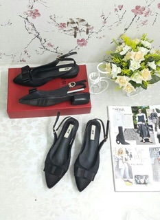 Giày lụa nơ 2cm
