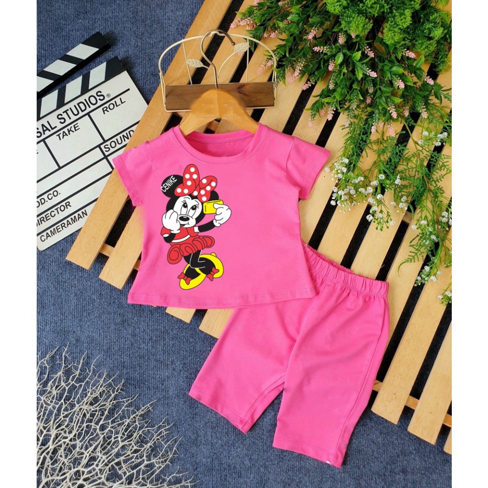 ( Khuyến mãi ) Combo 6 Bộ đồ hình mecki chụp ảnh xinh đẹp cho bé gái cho bé từ 6-28kg.BDBG49. .