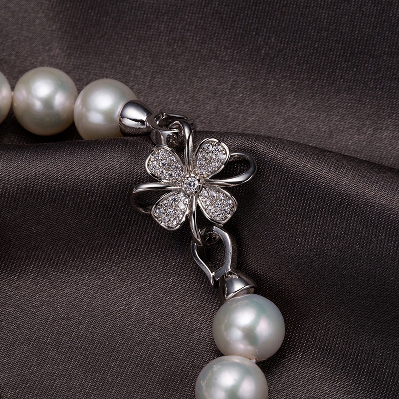 [K35B] Phụ kiện trang sức (DIY) - Chốt khóa cỏ 4 lá nạm đá gắn mặt làm vòng cổ vòng tay