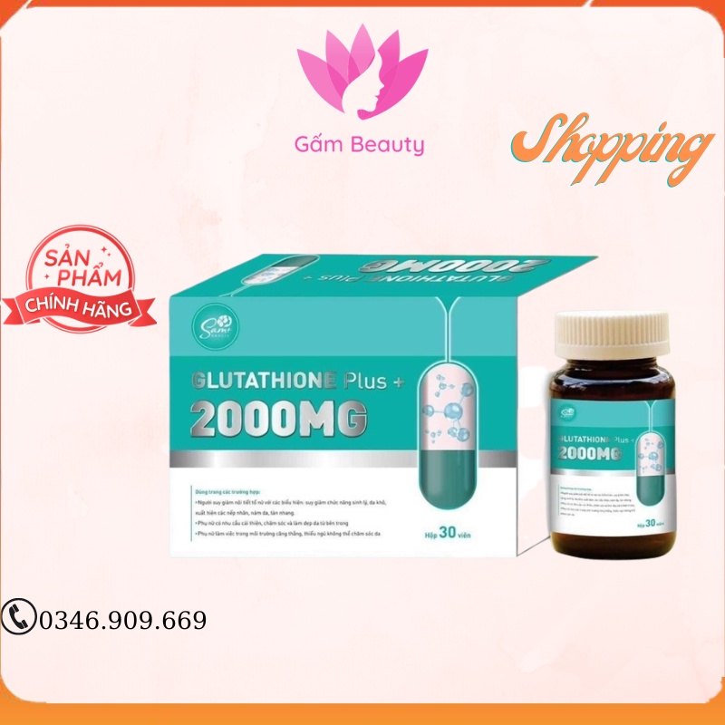 Trắng da COLLAGEN - Viên Uống GLUTATHIONE 2000 Làm Trắng Giảm Nám Mờ Nhăn Tức Thì