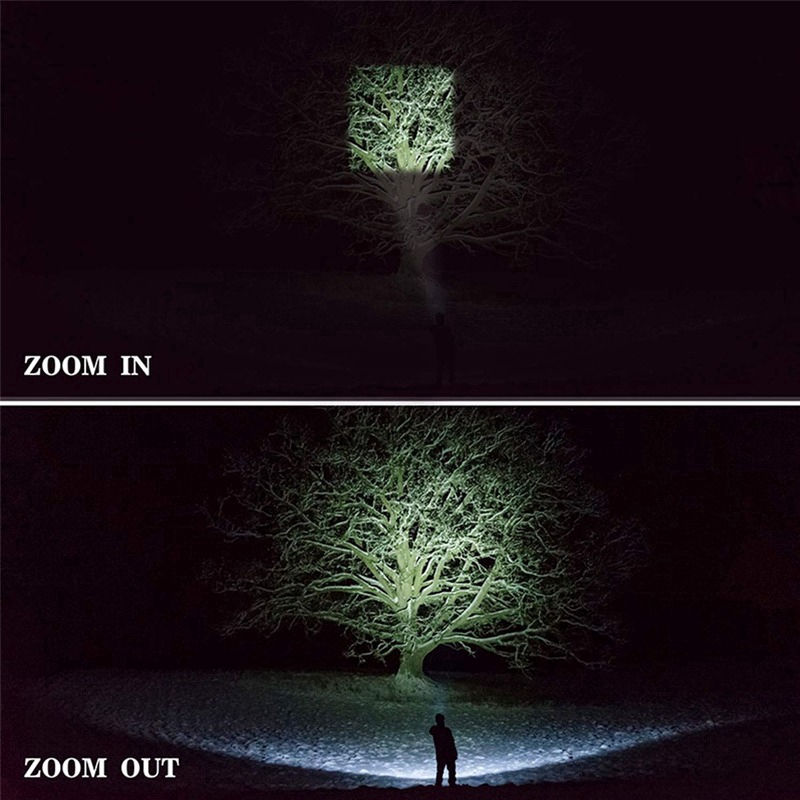 Đèn pin 6000LM siêu sáng xhp50.2 Có thể sạc lại USB Có thể thu phóng bằng pin 18650