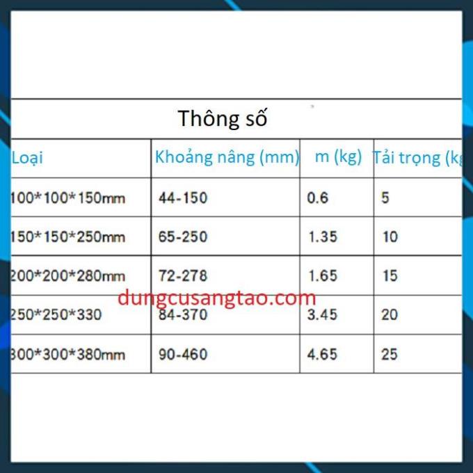 Bàn nâng phôi cho máy khắc laser size 150x150mmx250mm cao cấp