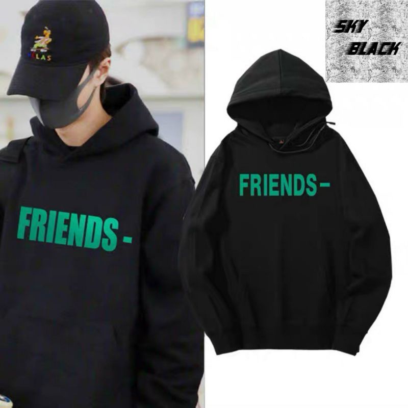ÁO KHOÁC NỈ HOODIE- UNISEX- IN FRIEND- SIZE 35KG-70KG