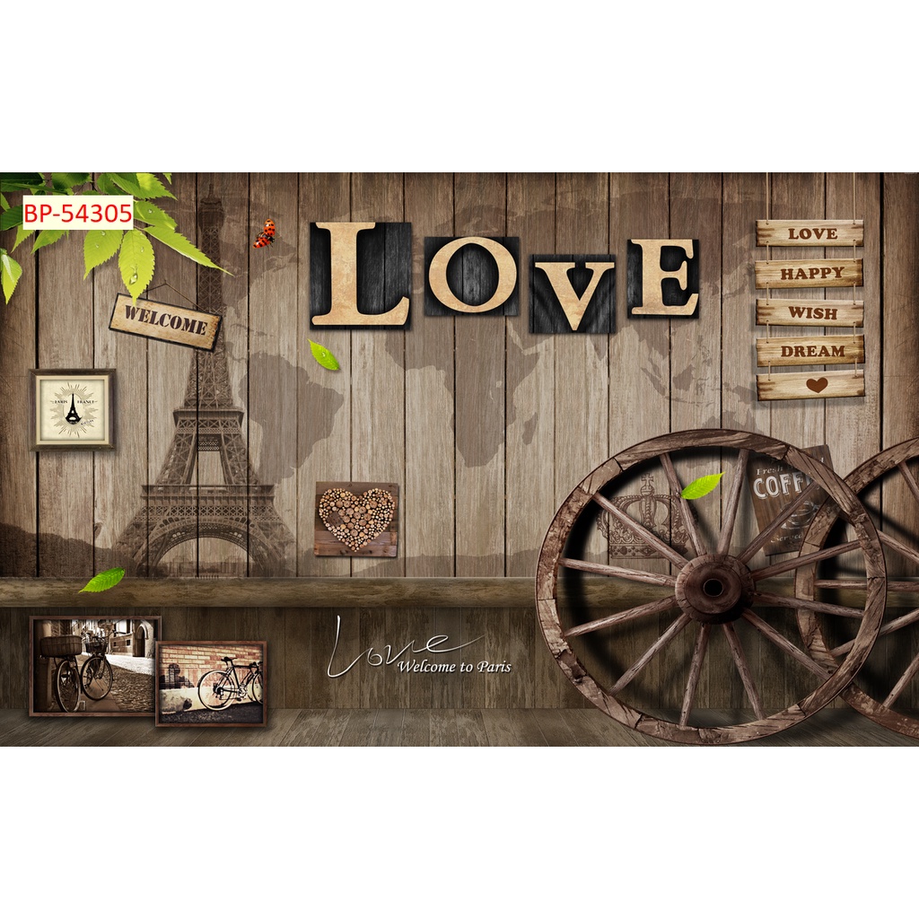 Tranh dán tường Quán Cafe, Trà Sữa, Trang Trí Cửa Hàng 3D mẫu hot