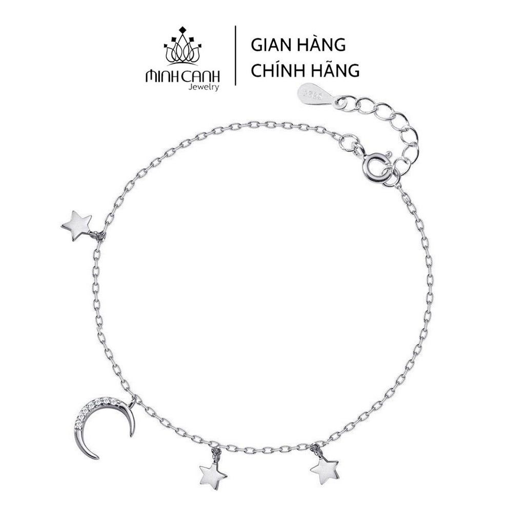 Lắc Chân Bạc Trăng Sao Loại Dây Mắt Xích - Minh Canh Jewelry