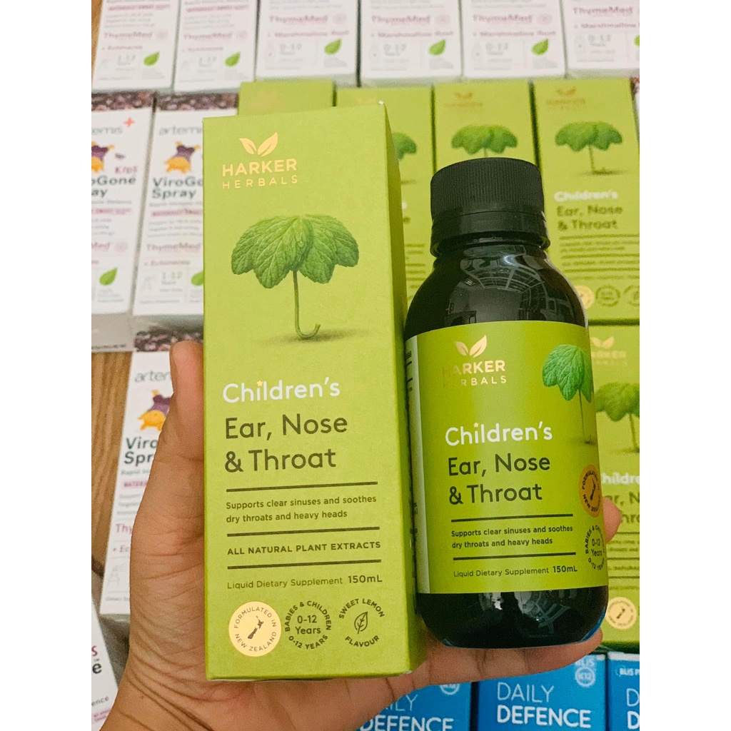 Siro Tăng Đề Kháng Tai Mũi Họng Harker xanh lá Herbals Children's Ear Nose & Throat Herbal Syrup 150ml của NewZealand