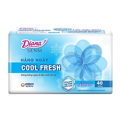 BVS hàng ngày DIANA Sensi Cool Fresh - băng vệ sinh diana 40 Miếng /1 gói Xanh Dương