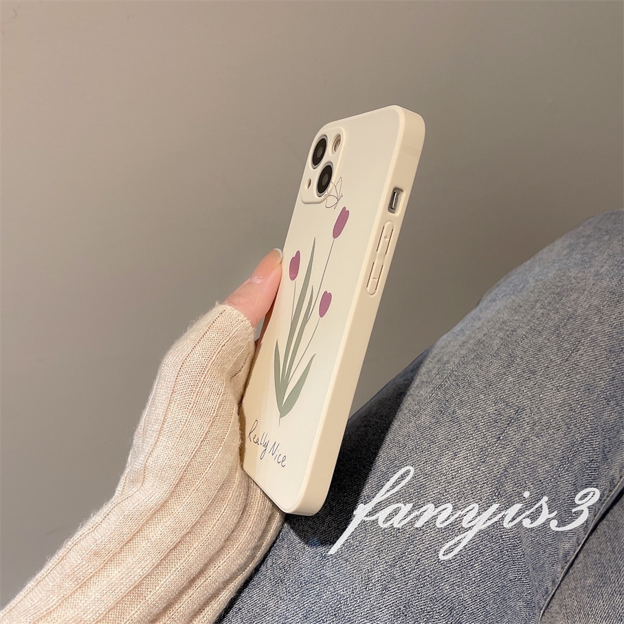Ốp Điện Thoại Silicon Dẻo Họa Tiết Hoa Tulip Xinh Xắn Cho For iPhone 13 12 11 Pro Max X XR Xs Max 7 8 6 6s Plus SE 2020