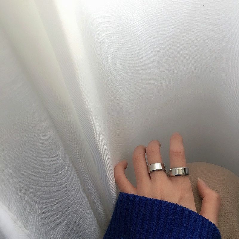 Nhẫn Thép Titan Bóng Đơn Giản Phong Cách Hàn Quốc