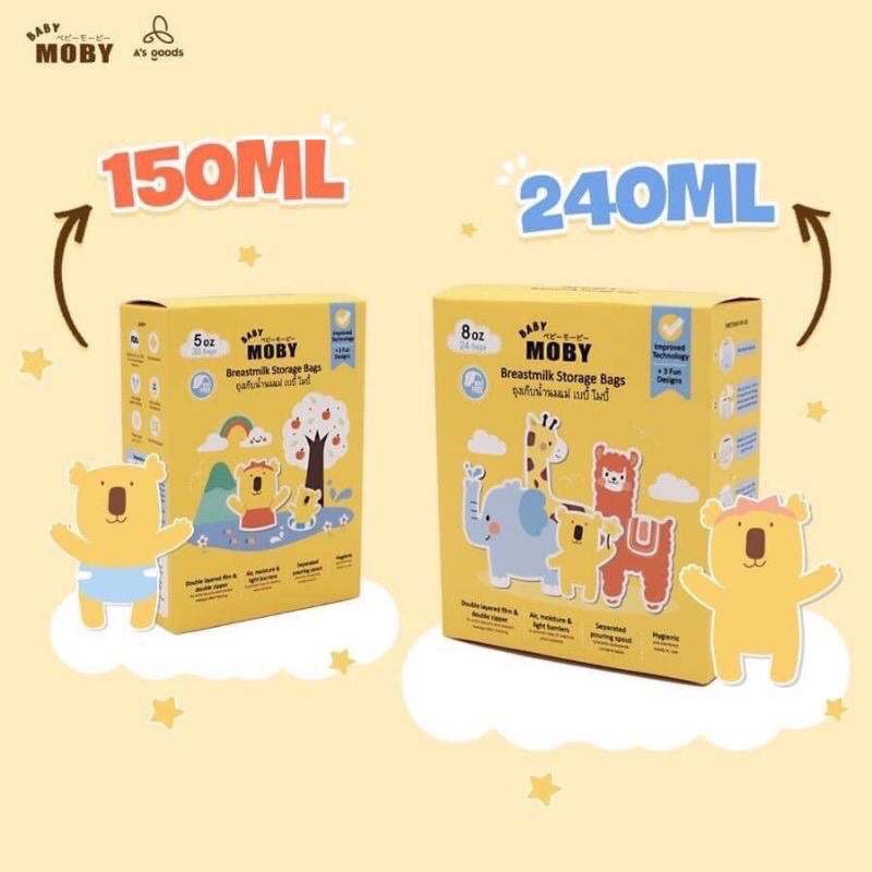 Túi trữ sữa Moby 150ml /240ml