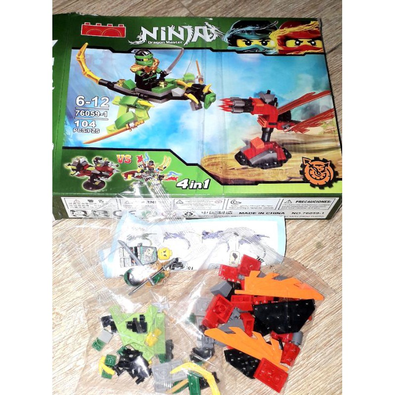 Lắp ráp 1 hộp LegoNinja Rồng 76059 có nhiều chi tiết bằng nhựa