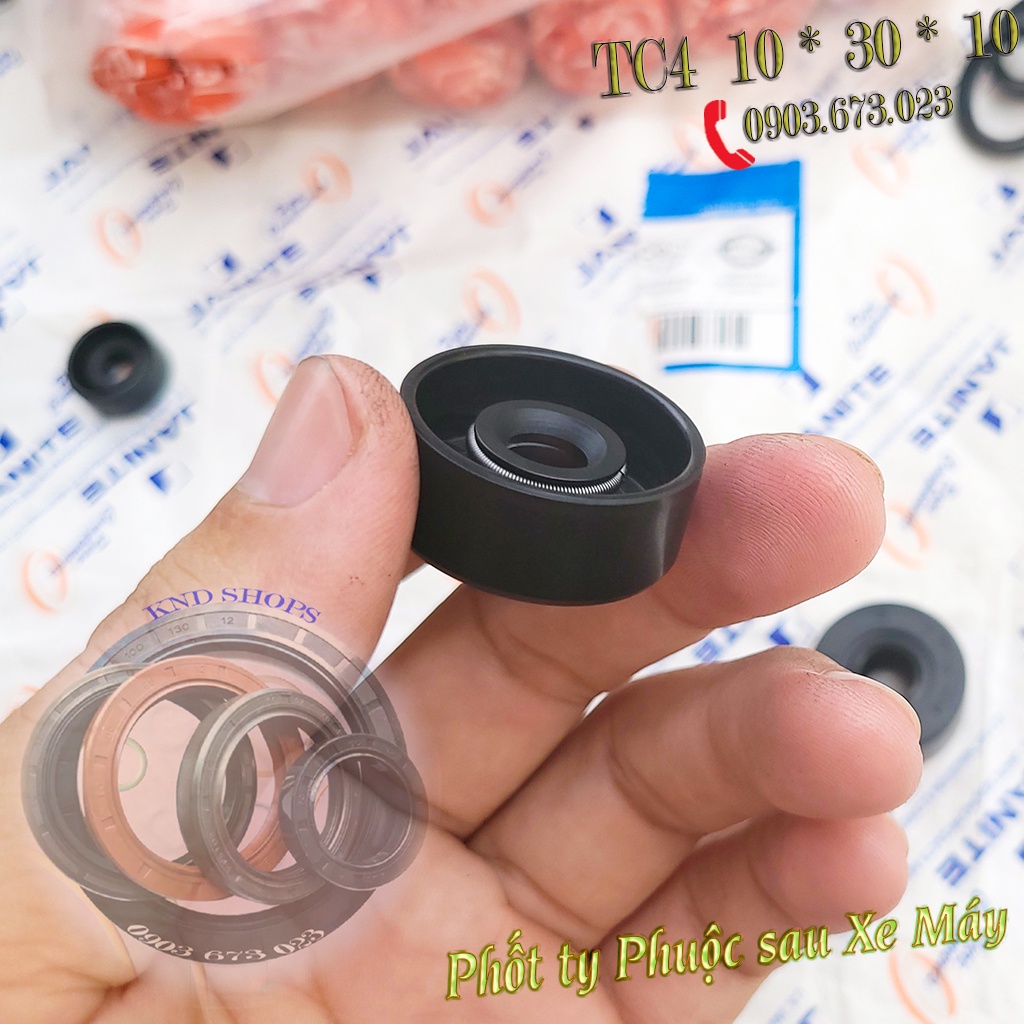 Phốt ty phuộc sau xe máy Honda Click TC4 10*30*12,...Phốt cao su chặn nhớt loại vòng đệm 1 lò xo | KND Shops