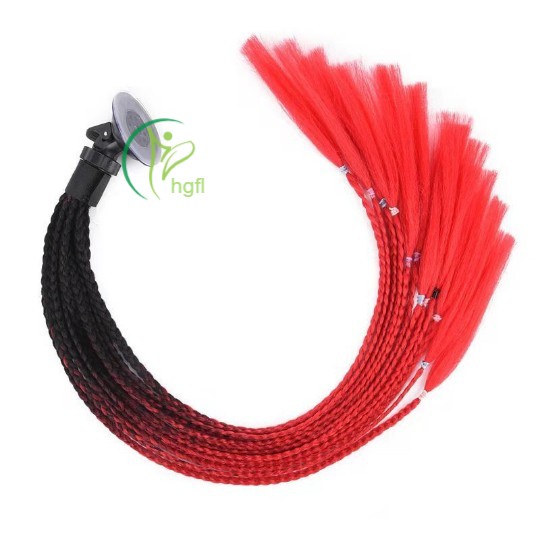 Set 12 bím tóc giả 60cm có giác hút gắn mũ bảo hiểm