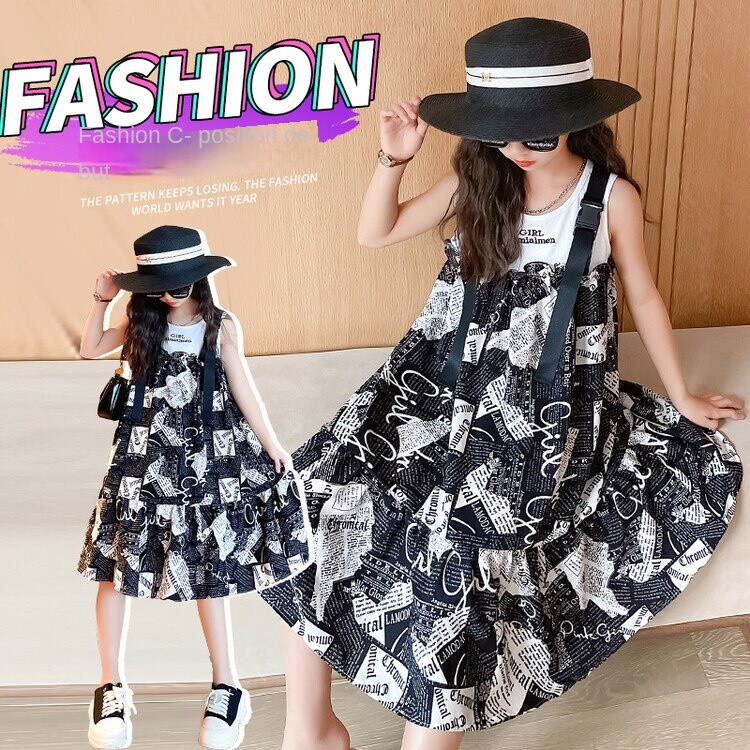 Đầm Dài Họa Tiết Hoa Thời Trang Mùa Hè Cho Trẻ Em 5-6-7-8-9-10 Tuổi 11-12 Tuổi 13-14 Tuổi